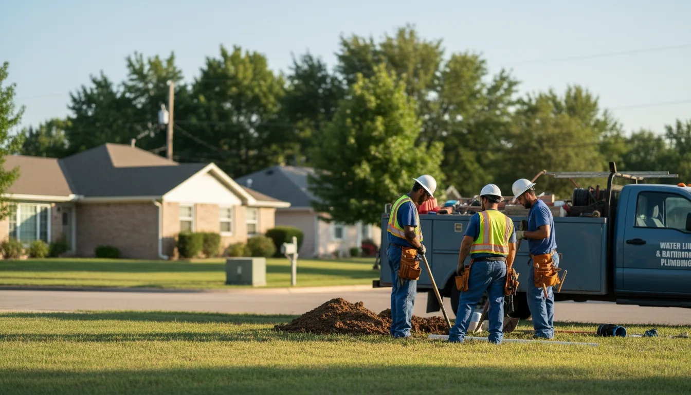 Residential water line and bathroom plumbing service in Ollie, IA
